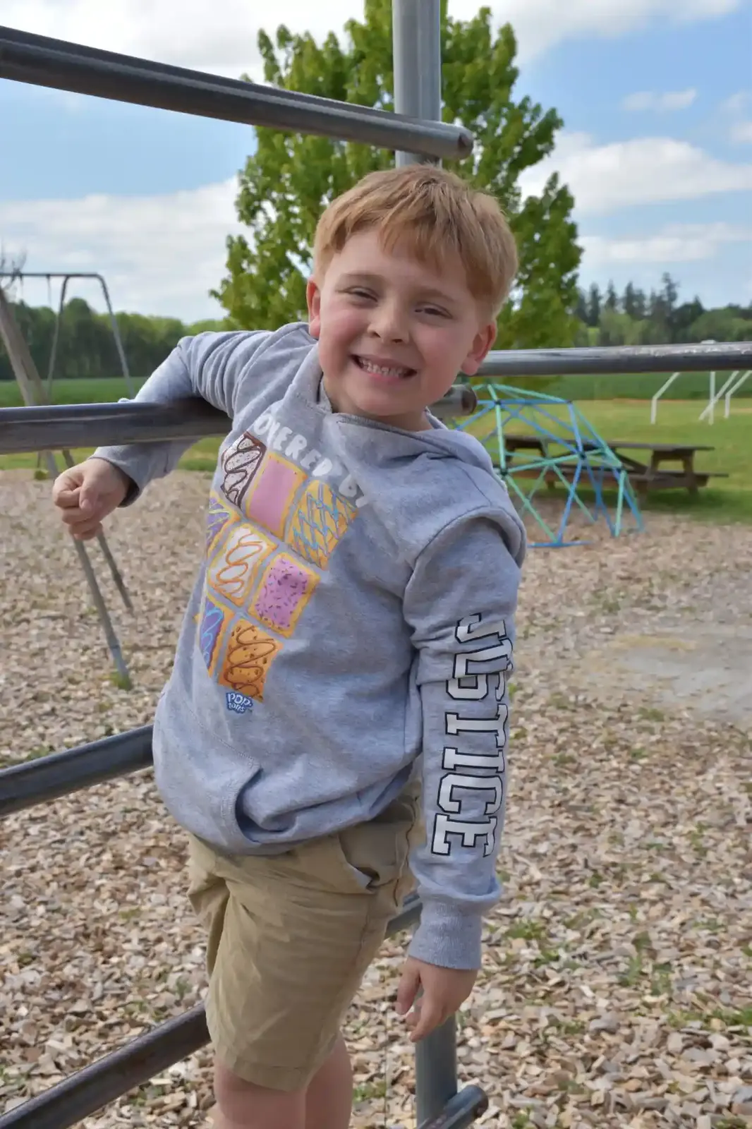 A student on the playground