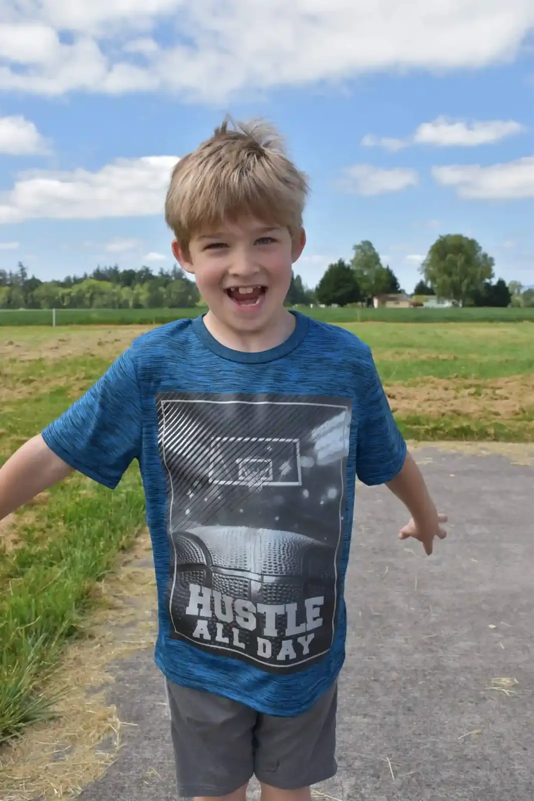 A student on the school field